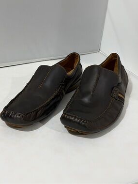 Steve Madden Men's Brown Leather Slip-On Loafers
